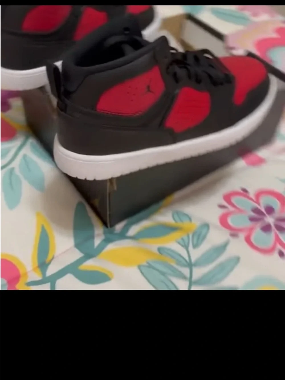 Kids Jordan High-Top Sneakers in Black and Red